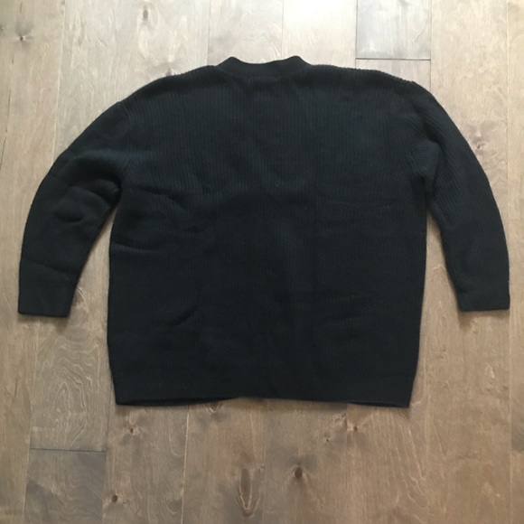 Quince Mongolian Cashmere Oversized Boyfriend Cardigan Sweater in Black  Various - Picture 3 of 8